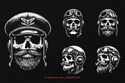 10 Bundle Dark Art Skull Pilot, an Illustration by Morspective (Thumbnail 3 of 7)