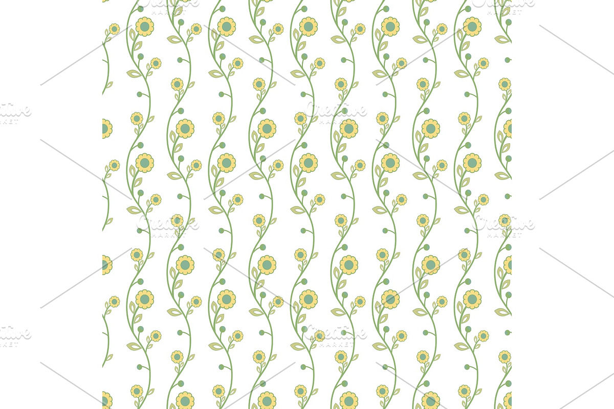 Floral Fine Seamless Vector Pattern, a Decorative Illustration by FineArtStudio (Photo 1 of 3)