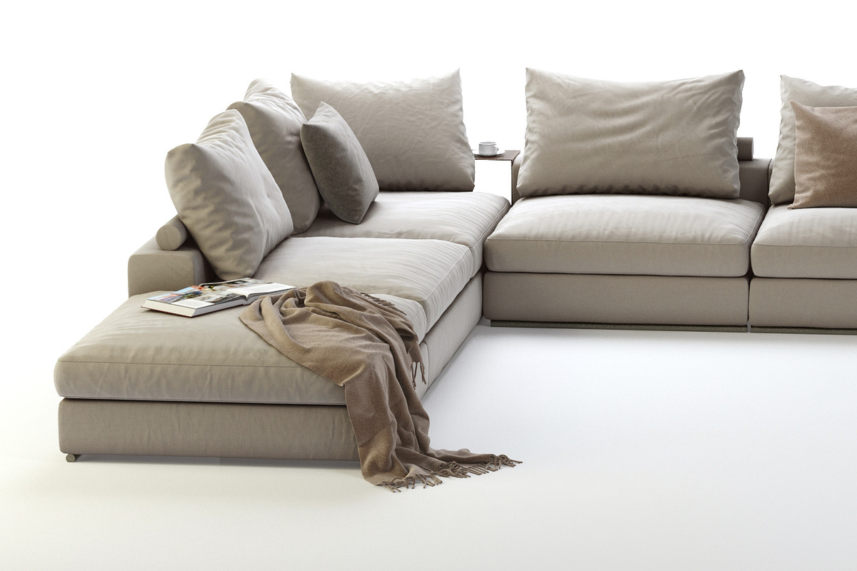 Flexform Groundpiece Sectional Sofa, a Furniture 3D Model by NOMODOL (Photo 8 of 9)