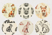 Fox Stamp Seamless Pattern Papers, a Pattern Graphic by Natural Planners (Thumbnail 2 of 4)