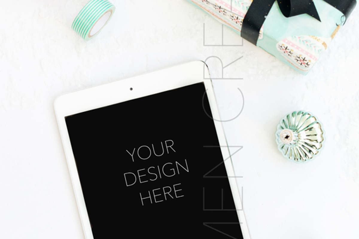 Pastel Holiday iPad Mockup, a Holiday Photo by CarmenCreativeStudio (Photo 1 of 2)
