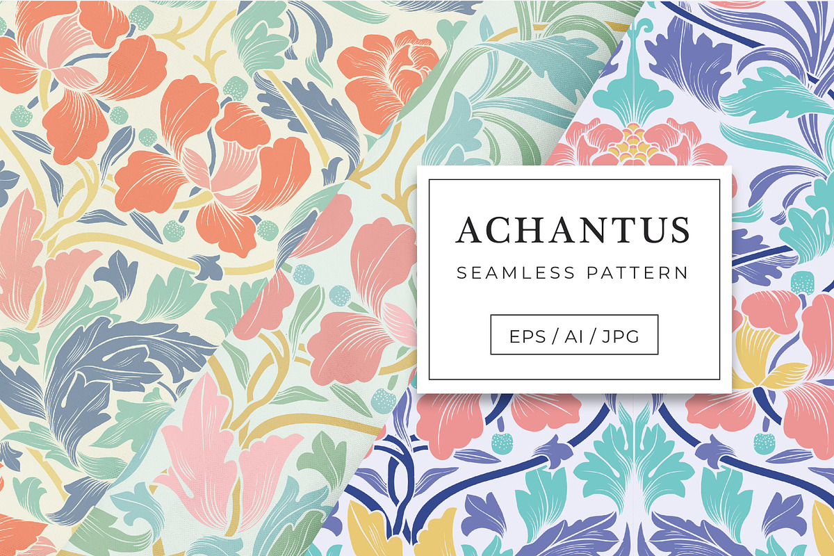 Achantus, Damask Print Patterns, a Pattern Graphic by ASTUDIO (Photo 1 of 9)