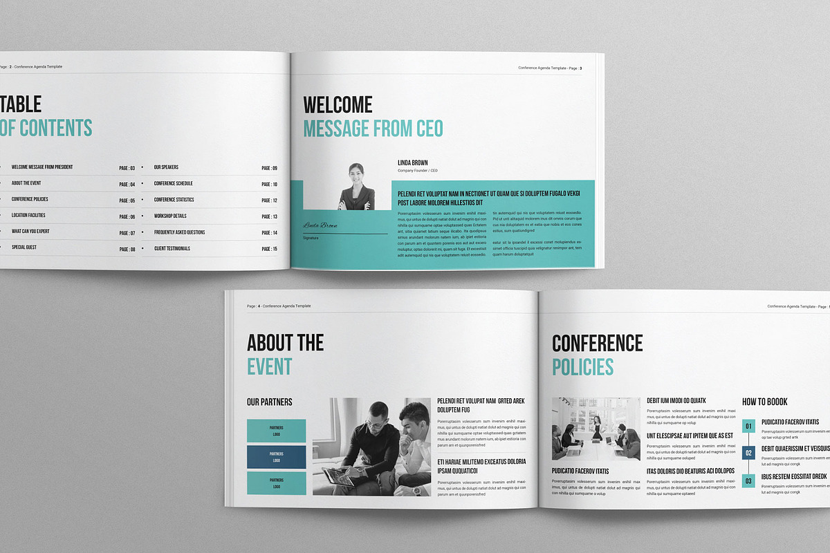 Conference Agenda Template Landscape, a Brochure Template by Work-Envance (Photo 3 of 8)
