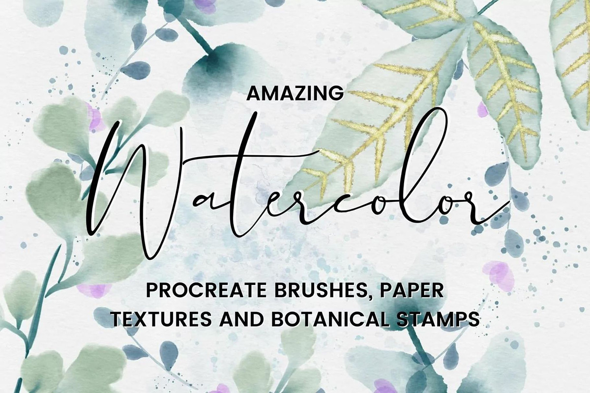 Watercolor Procreate Brushes, a Brush Add-On by Angela Roze (Photo 1 of 9)