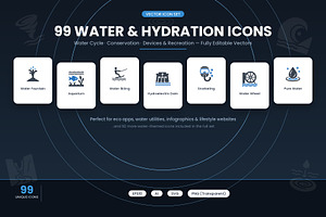 99 Water & Hydration Icons, a Duotone Icon by Symbolic Language
