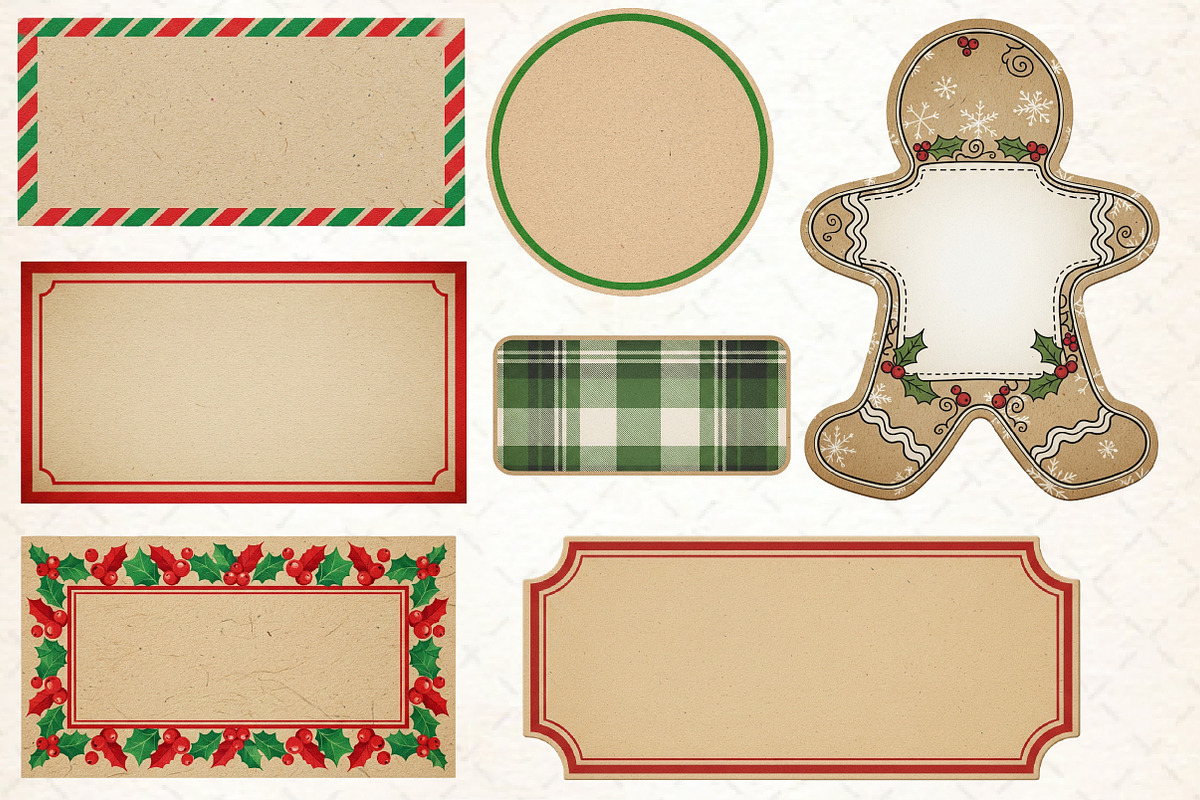 Vintage Christmas Blank Labels, an Illustration by Libby Wishes (Photo 4 of 4)