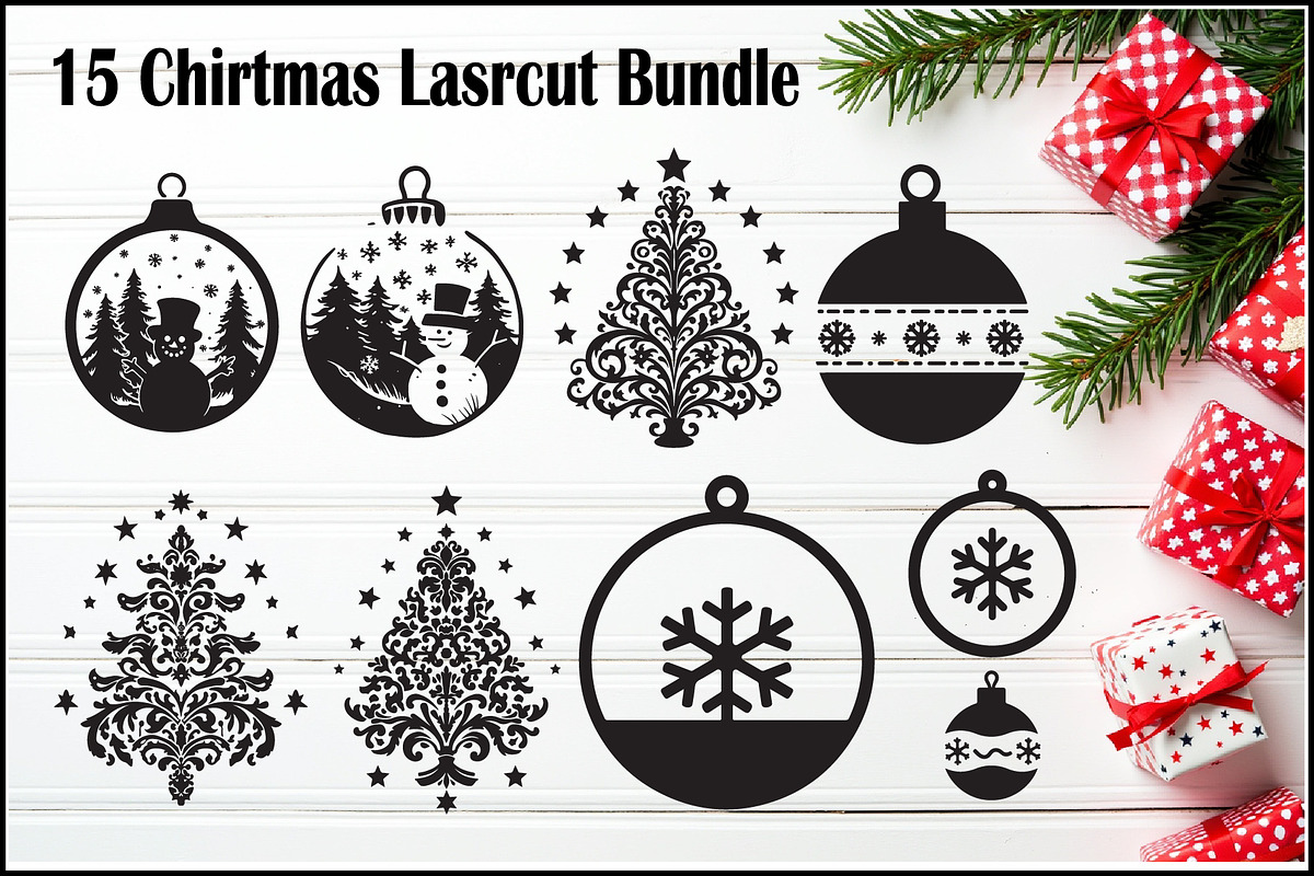15 Christmas Laser Cut Ornament Bund, a Graphic by hafijul (Photo 1 of 13)