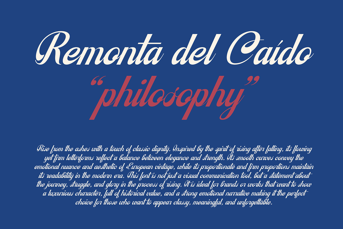 Remonta del Caido - Classic Script, a Script Font by Marvadesign (Photo 2 of 10)
