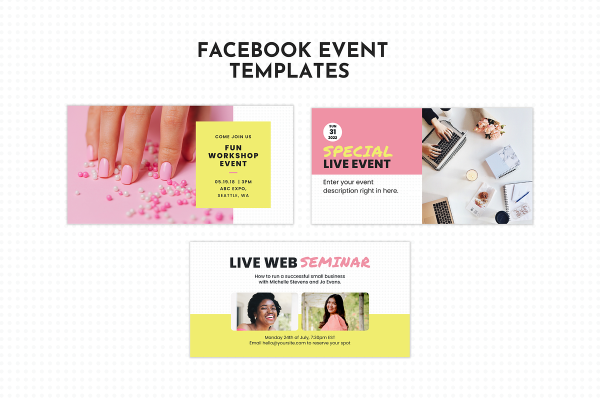 Facebook Template Cute Canva, a Social Media Template by ltsdesigns (Photo 4 of 5)