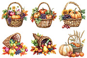 Watercolor Harvest Cornucopia, an Illustration by CitraGraphics (Thumbnail 4 of 7)