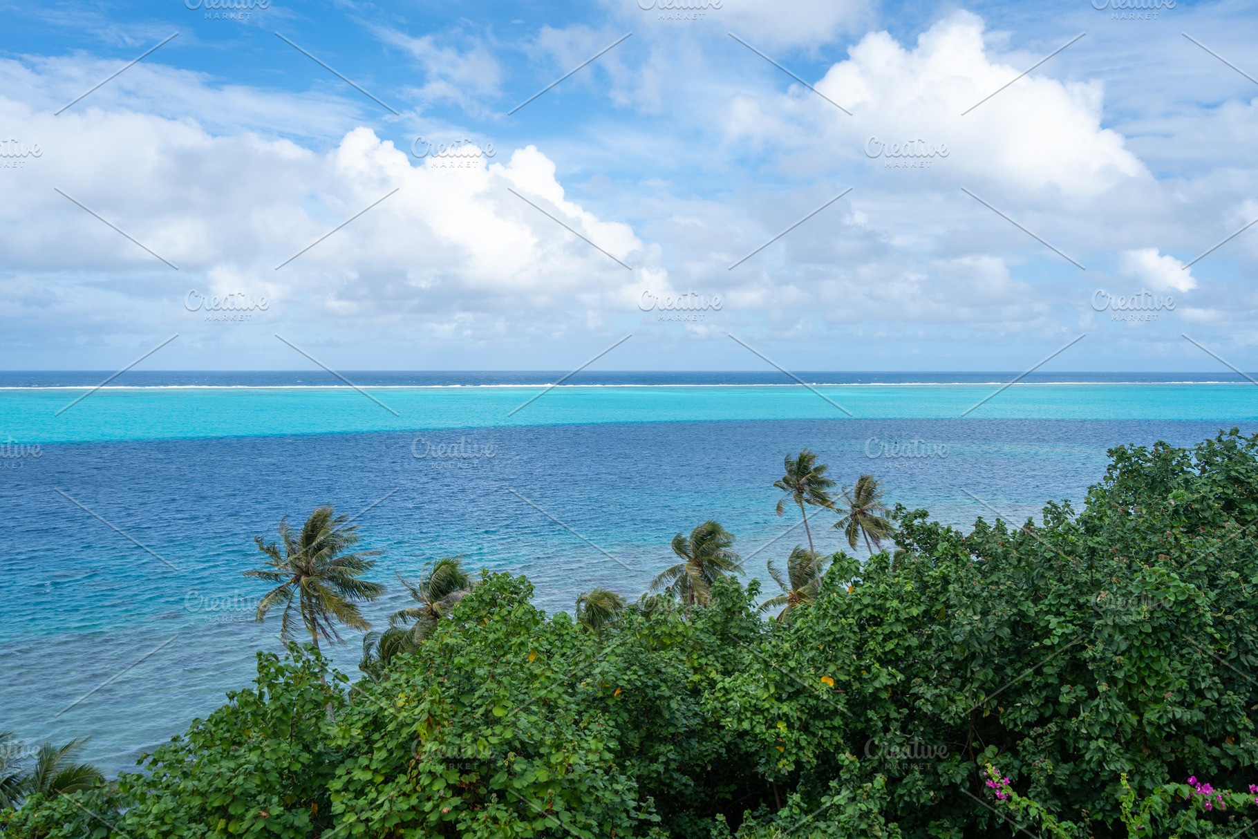 Panoramic view from Tefarerii viewpoint in Huahine, French Polyn, a Nature Photo by GoodGoods
