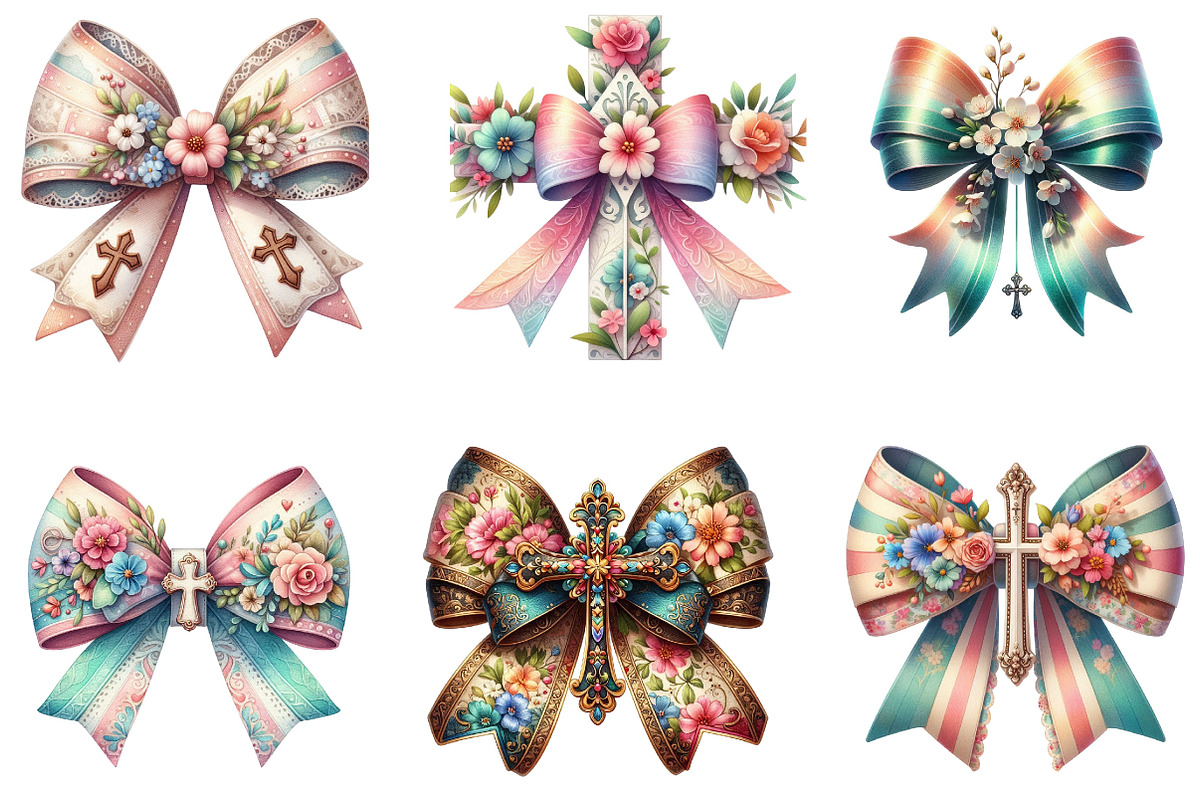 Spring Floral Cross Coquette Bow PNG, a Graphic by CitraGraphics (Photo 2 of 3)
