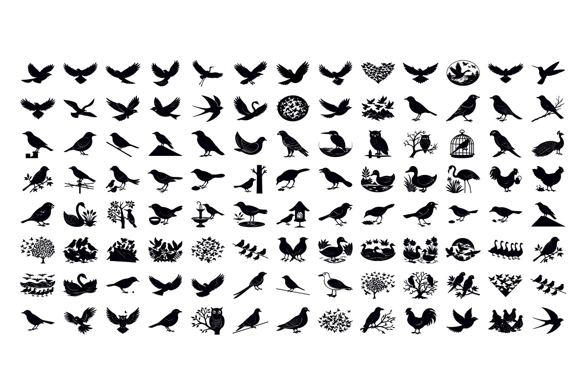 100 Birds Silhouette Bundle, an Illustration by Creative_View (Photo 4 of 4)