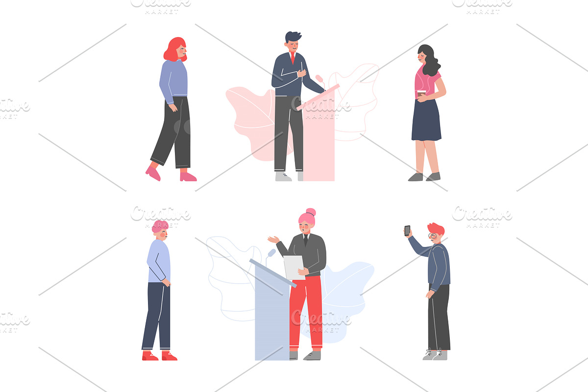 Young Man and Woman Student or, a Person Illustration by TopVectors