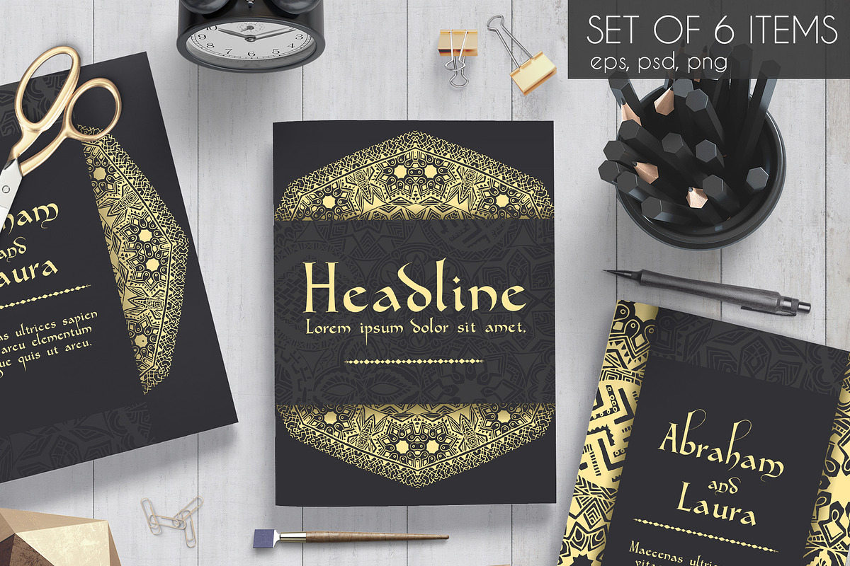 Luxury art cards set - vector, a Card Template by LineTale (Photo 1 of 2)