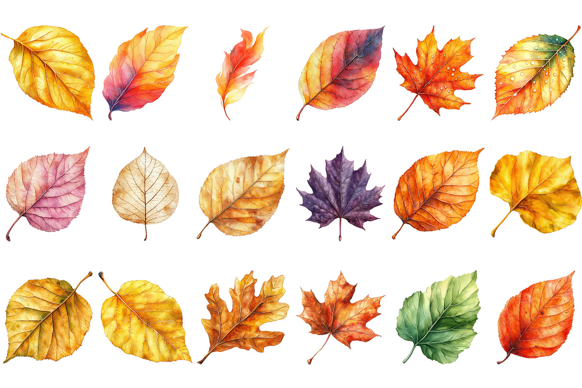 Autumn Fallen Leaves Clipart Bundle, an Illustration by Pixels.Craft (Photo 3 of 3)