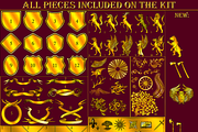Gold Coat of Arms Creation Kit, a Decorative Illustration by Abysm Internal (Thumbnail 2 of 8)