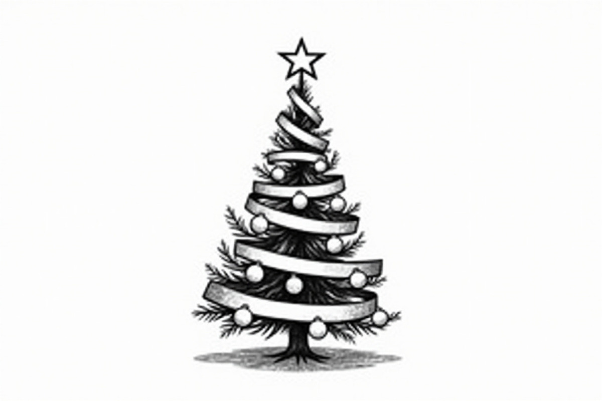 Festive Christmas Tree Silhouette Bu, an Illustration by Artivon (Photo 7 of 21)