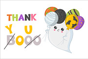Set of Cute Halloween Ghosts, a Decorative Illustration by ArtVarStudio (Thumbnail 3 of 3)