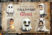 Cute Halloween Ghost. TShirt Sticker, an Animal Illustration by KENO Mascots (Thumbnail 1 of 10)