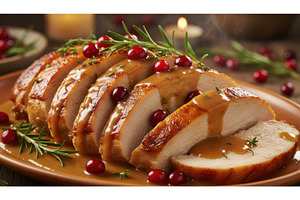 Sliced, roasted turkey breast, a Food & Drink Photo by Igor Tichonow