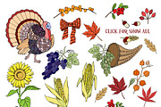 Thanksgiving Day Set, a Decorative Illustration by Nataliapiache (Thumbnail 2 of 2)