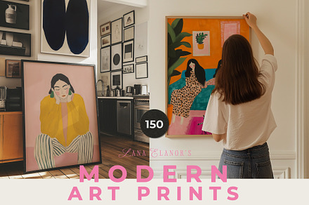 MODERN ART PRINTS GALLERY, a Background Graphic by Lana Elanor
