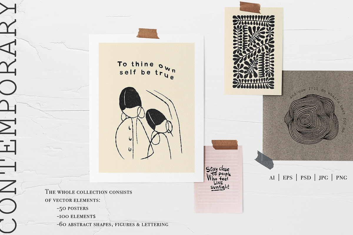 Modern Poster Collection, a Decorative Illustration by ApetekMarket (Photo 2 of 9)