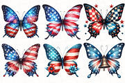 4th Of July Butterfly Clipart, an Illustration by OK Design (Thumbnail 2 of 5)