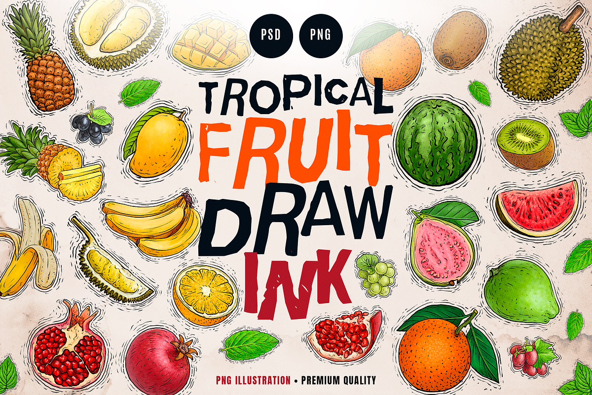 Tropical Fruit Illustration, an Object Graphic by RMPL.std (Photo 1 of 4)