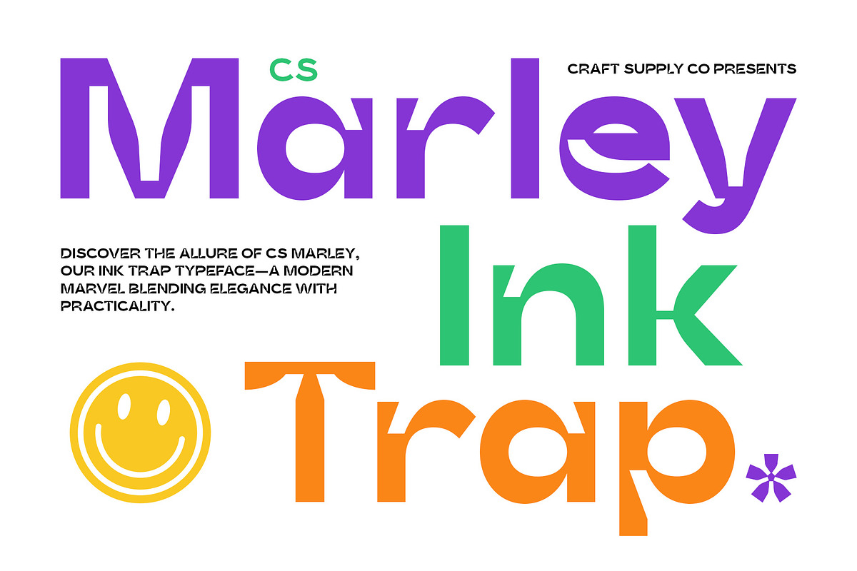 CS Marley – Inktrap Font, a Sans Serif Font by Craft Supply Co. (Photo 1 of 8)
