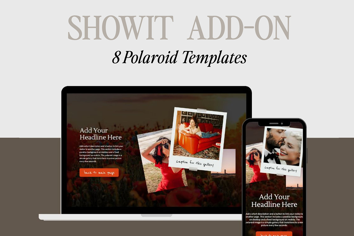 Showit Addons - 8 Polaroid Canvases, a Websites & App Template by Amanda Pena Design (Photo 1 of 6)