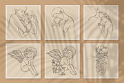 Couple in love. Line art, a Graphic by heyXeni (Thumbnail 3 of 5)