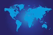 World map flat blue, an Icon by TeaGraphicDesign