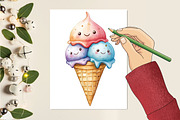 Kawaii Glitter Food Clipart, an Illustration by RobertsArt (Thumbnail 3 of 7)