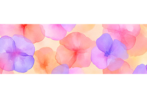 Vibrant watercolor flowers in pink, an Illustration by Lermont51