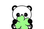 Cute Lucky Panda with Clover SVG, an Illustration by TheHitShop (Thumbnail 3 of 6)