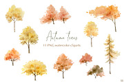 Watercolor fall landscapes & trees., an Illustration by Elena Medvedeva (Thumbnail 3 of 8)