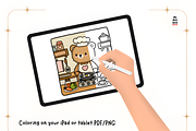 Cozy Bear Coloring Pages, an Animal Illustration by Coco Bloom (Thumbnail 5 of 5)