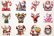 Quirky Santa & Reindeer Christmas Cl, an Illustration by RobertsArt (Thumbnail 5 of 7)