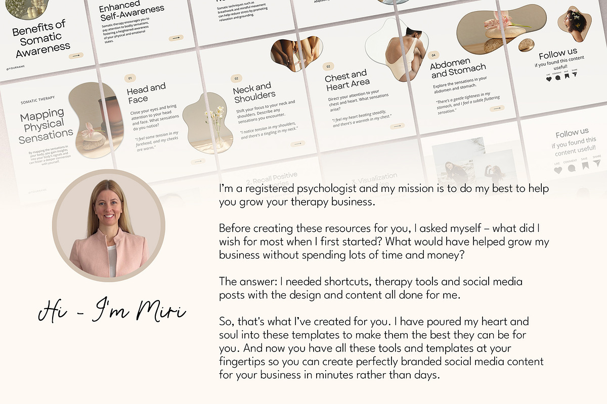 Somatic Therapy Instagram Canva, a Templates & Theme by Miri Campbell (Photo 9 of 9)