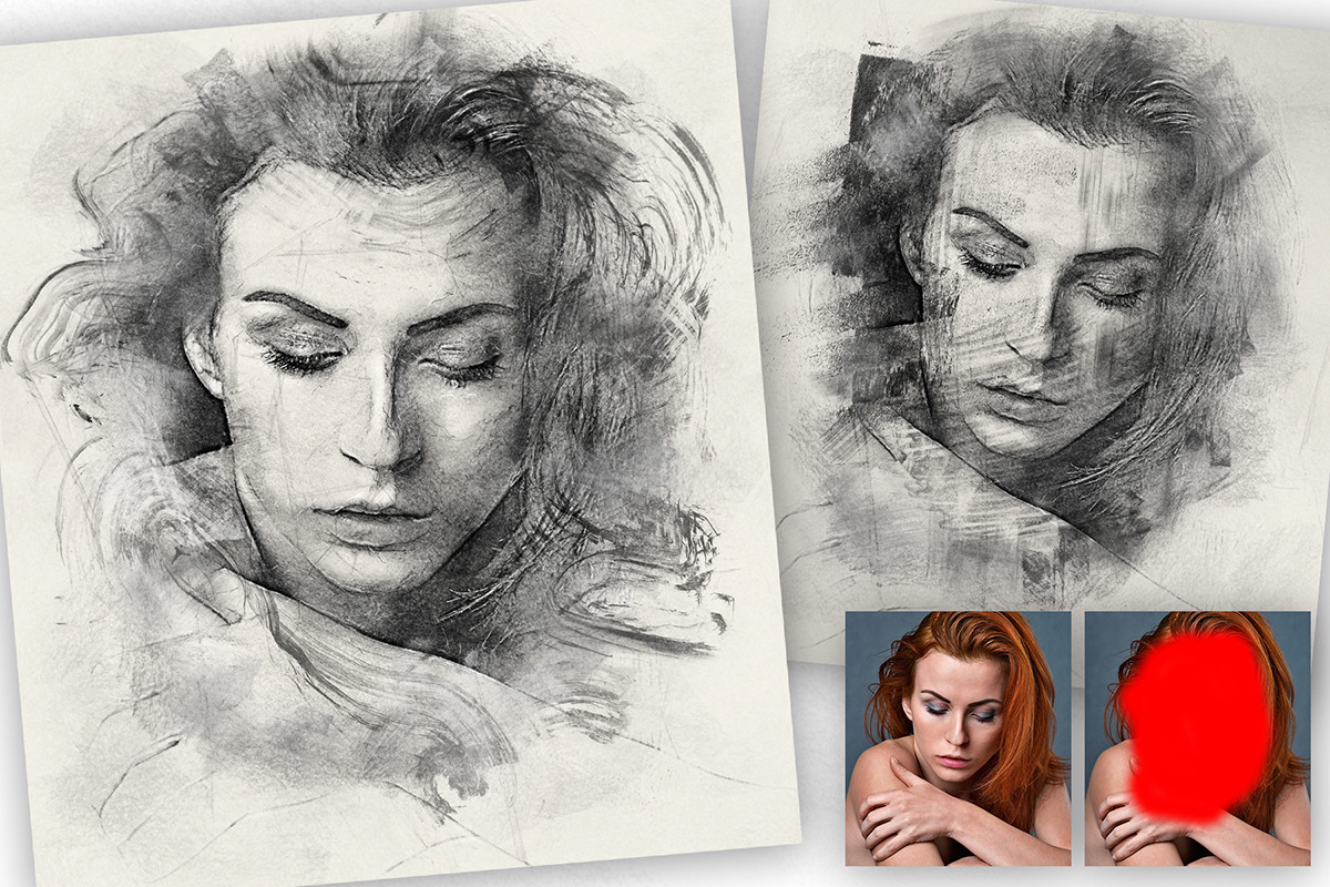 Charcoal Sketch Photoshop Action, an Action Add-On by GorynArt (Photo 4 of 18)