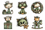 Christmas Cat Clipart Bundle, an Illustration by Daily.Designs (Thumbnail 5 of 5)