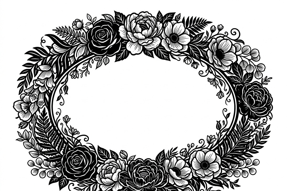50 Elegant Floral Oval Mirror Frame, a Decorative Illustration by Amazin_art (Photo 3 of 34)