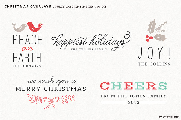 Digital Christmas Overlays - Set 1 preview 2