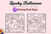 Spooky Halloween Coloring Pages, a Seasonal Illustration by Neon Studio (Thumbnail 1 of 4)