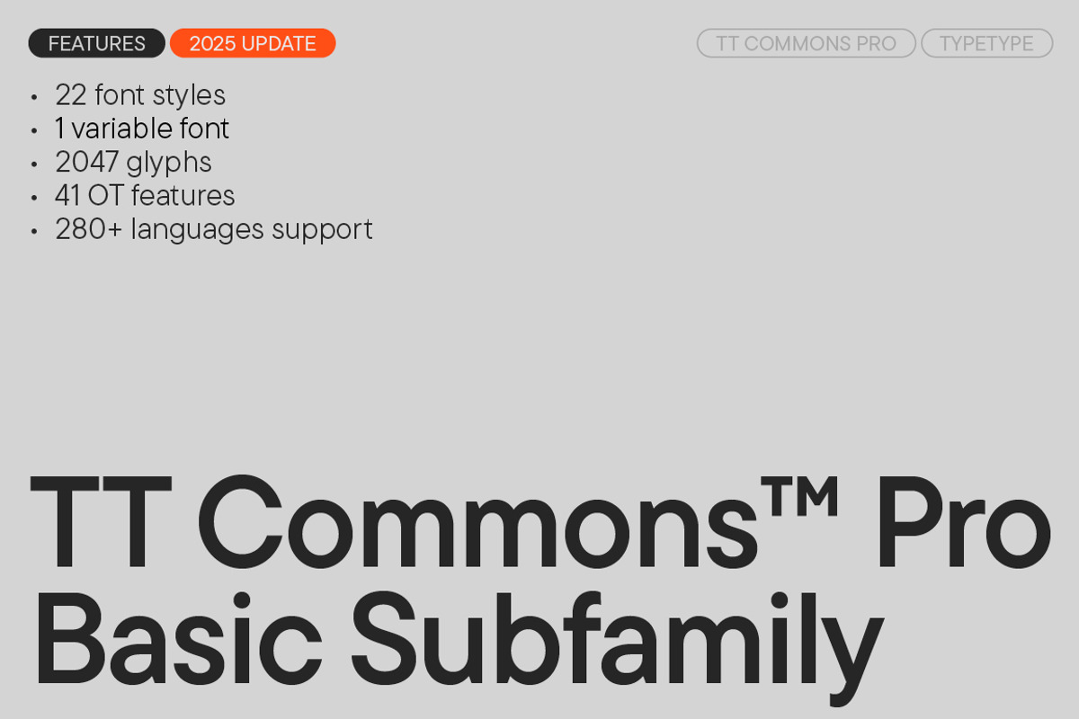 TT Commons Pro Basic, a Sans Serif Font by TypeType (Photo 1 of 15)
