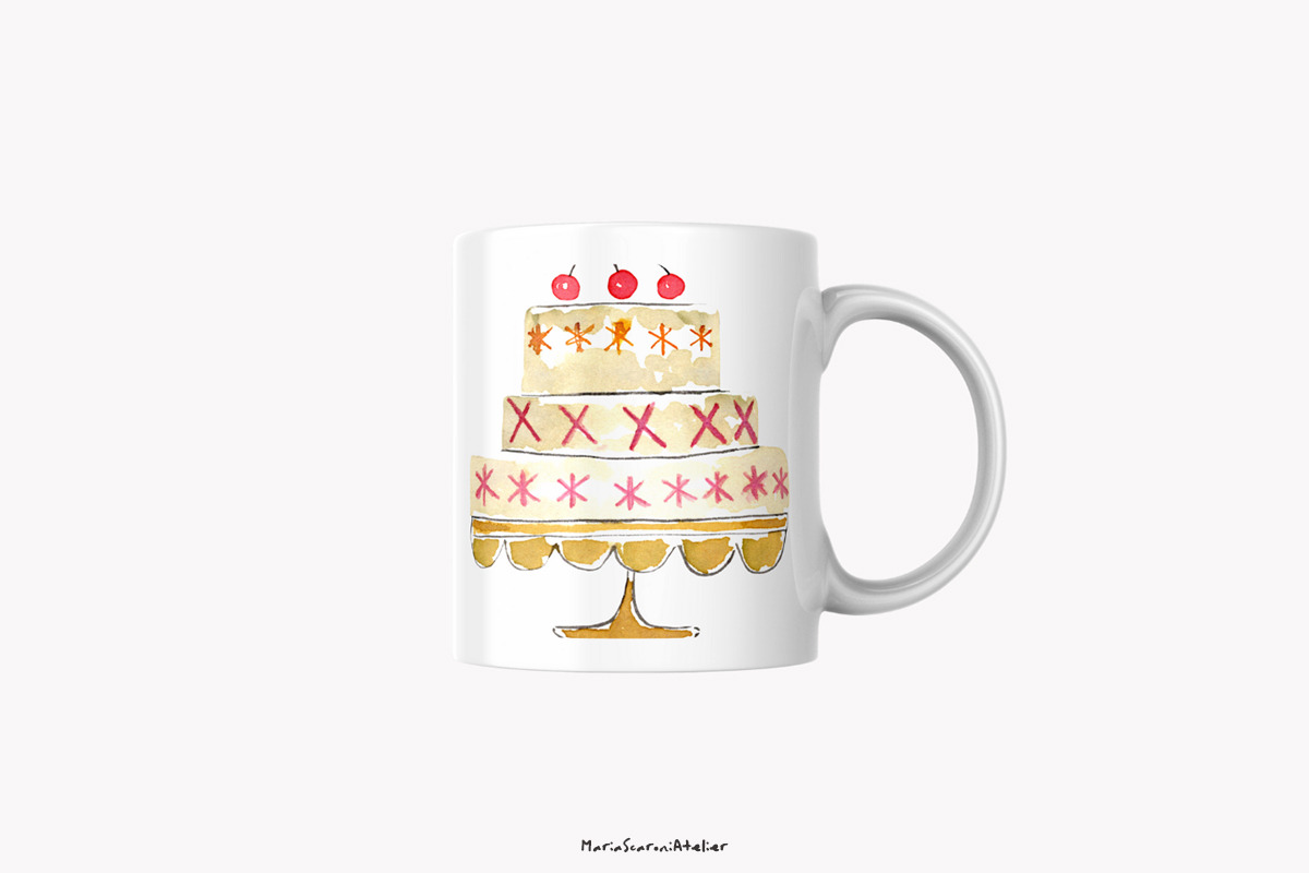 Watercolor Cakes Clipart, an Illustration by MariaScaroniAtelier (Photo 6 of 6)