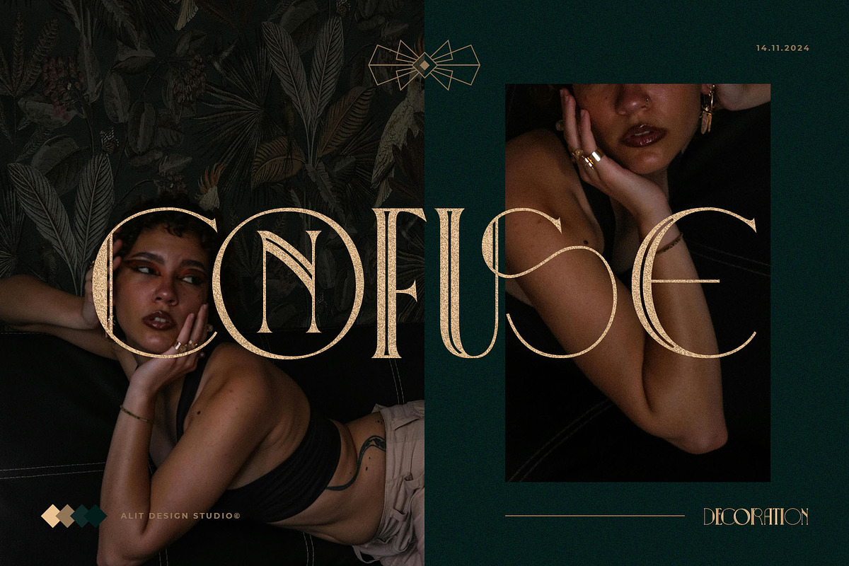 Decobra Art Deco Font, a Serif Font by alit design (Photo 2 of 17)