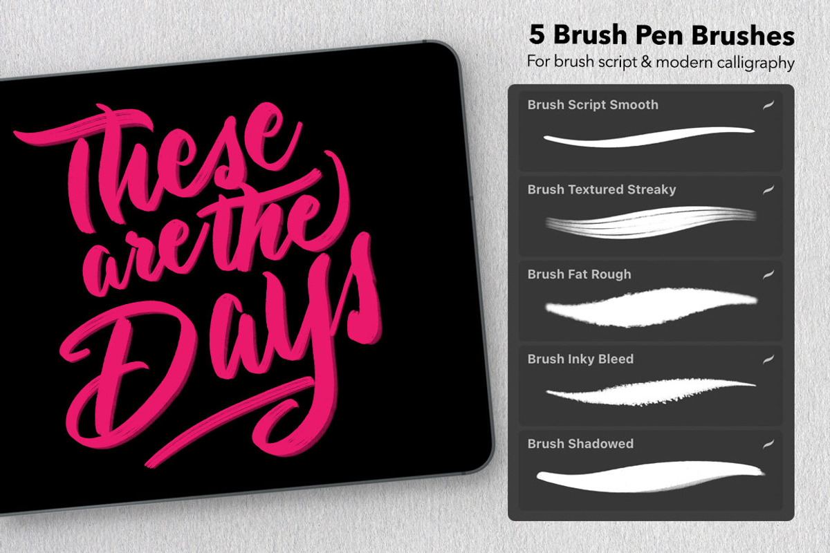 Essentials for Calligraphy-Procreate, a Brush Add-On by iPad Calligraphy (Photo 4 of 16)